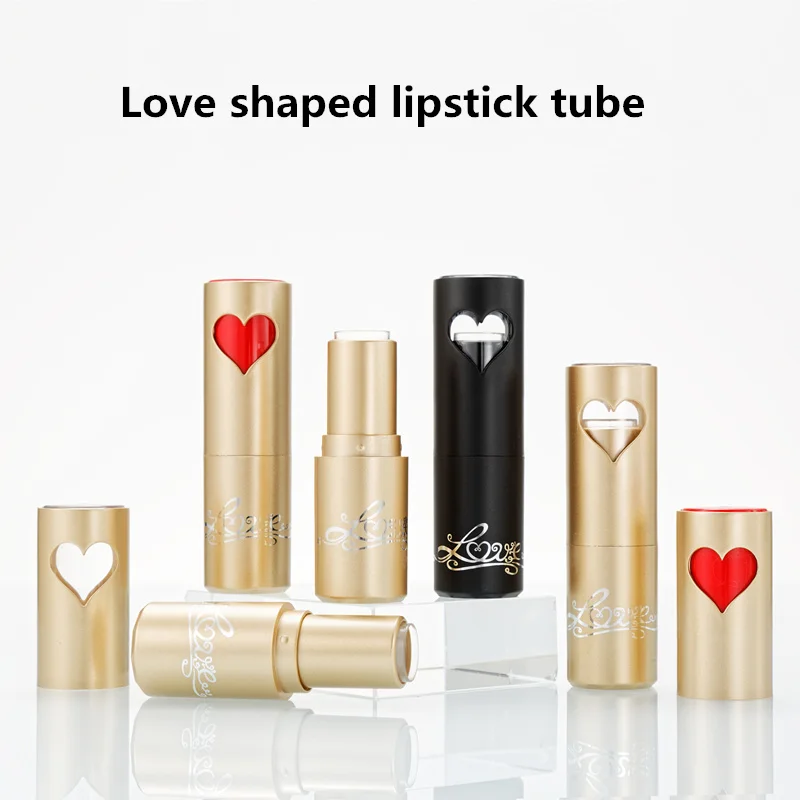 

Diy Lipstick Tube Circle Love Shaped Hollow Tube Lipstick Case Lip Balm Container Empty Lipstick Shell Packaging 12.1mm
