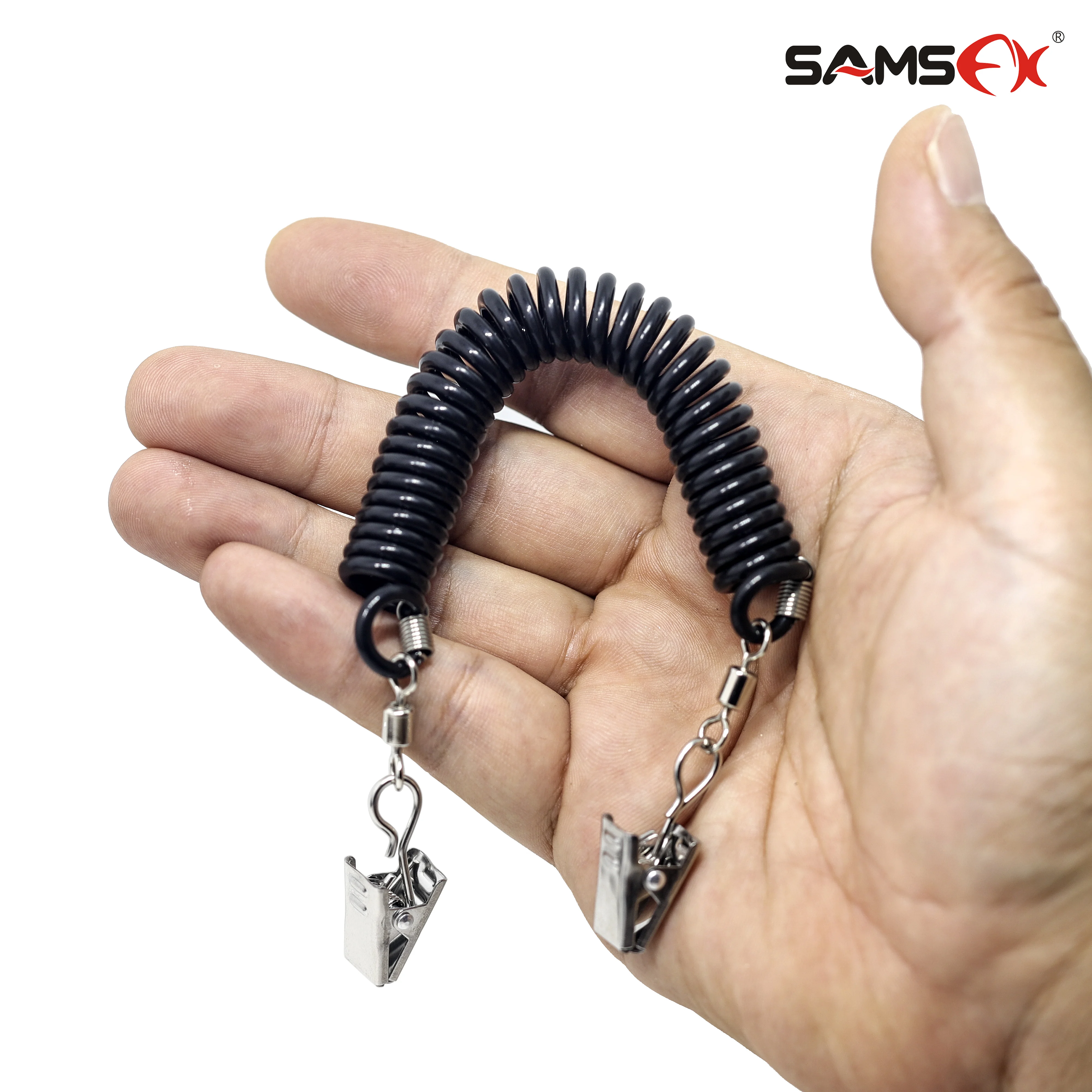 SAMSFX рыболовные колпачки-держатели для винтовая крышка фиксатор Спиральный шнур и 360 вращения зажимы из нержавеющей стали(2 шт