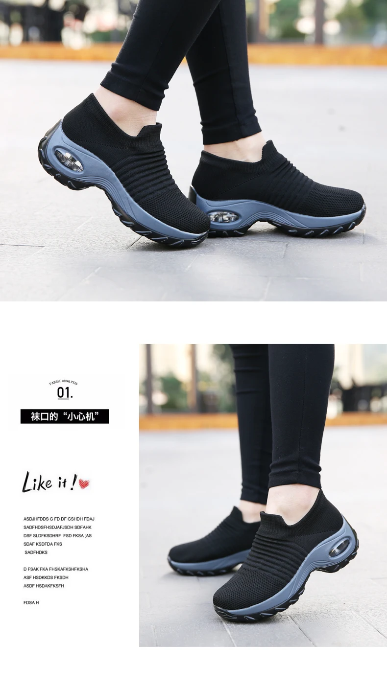 RUIFF/Повседневная прогулочная обувь; женская уличная обувь без шнуровки; дышащие сетчатые модные кроссовки для женщин; нескользящая комфортная Танкетка; лоферы на платформе