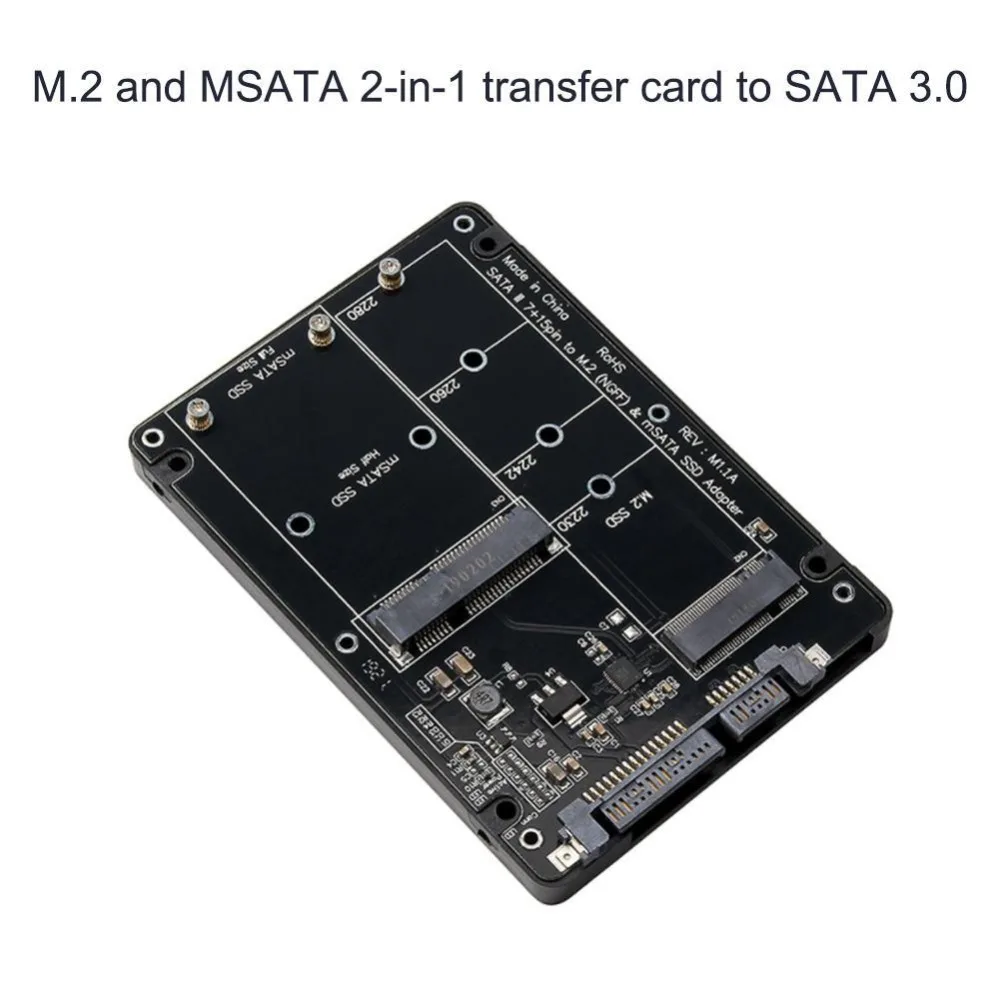 2 в 1 NGFF M.2 B M Ключ Mini PCI-E или mSATA SSD SATA III адаптер карты для полный Msata SSD/2230/2242/2260/22x80 M2