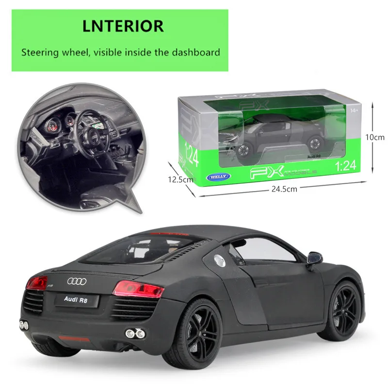WELLY 1:24 Audi R8 Спорт carsimulation сплав модель автомобиля ремесла украшение коллекция игрушка инструменты подарок