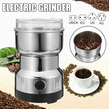 

Electric Stainless Steel Coffee Bean Grinder Herbs Spices Grains Milling Machine 220V EU/US/AU/UK Plug Kitchenware café