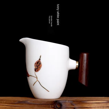 

Kung Fu Tea Set Lacquer Wooden Handle Side To Tea Pitcher Ceramic Pitcher Glass Public Cup Ceramic Tea Pot Tea Set Siteel