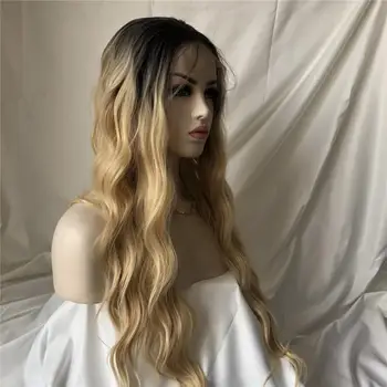 

Ombre Blonde Synthetic Lace Front Wigs For Women Baby Hair Front 13x4 Synthetic Lace Wig