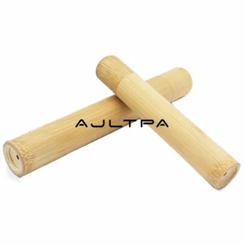 

100pcs/lot Portable Handmade Eco Friendly Bamboo Toothbrush Travel Case Holder Carrier Container Kit Storage Box wholesale