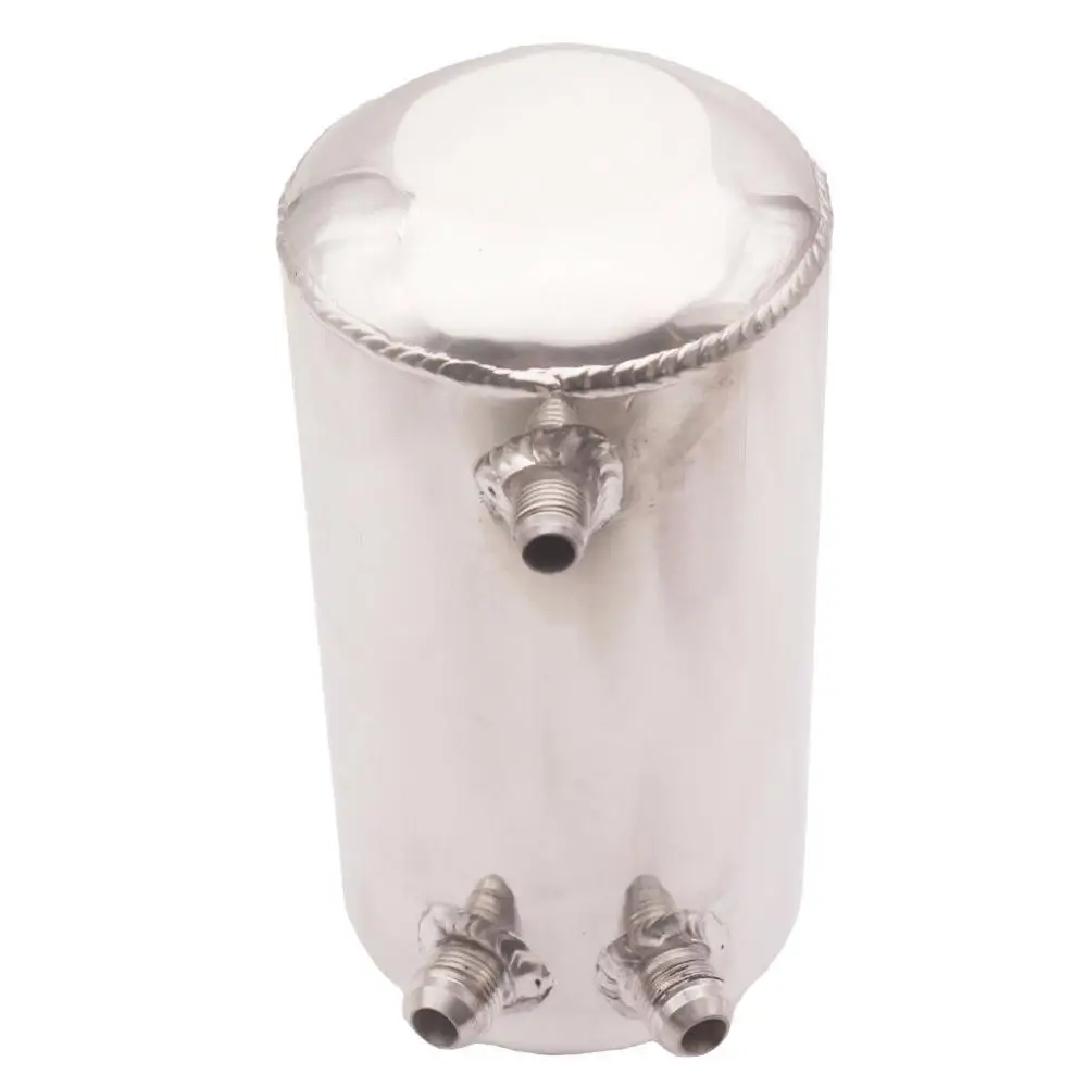 Universal Polished Alloy Aluminum 1.5L Fuel Surge Tank mirror oil Catch Can