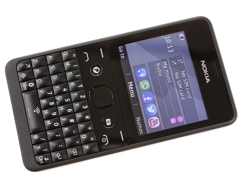second hand iphone Original Nokia Asha 210 2G Mobile Phone Unlocked  2.4'' Display Dual SIM Card 2MP QWERTY English Keyboard GSM WiFi CellPhone refurbished samsung phones