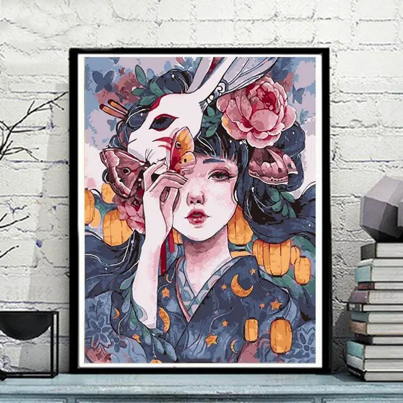 

DIY Painting By Numbers Colorful Anime Scenery Oil Painting Hand Painted Home Decor Gift Fill Drawing Painting 40x50CM