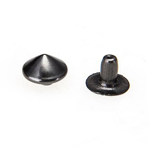 100 Iron Black Conical Rivet Screw Studs 6mm for Jewelry | Обустройство дома