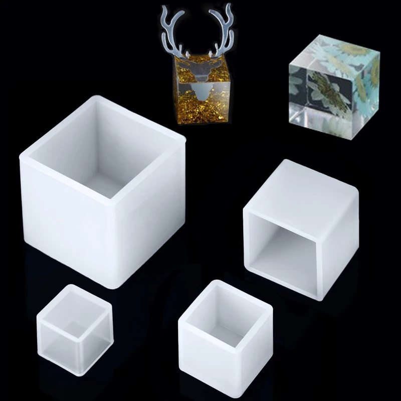 

20/25/35/40/50/65mm Crystal Epoxy Square Cube Molde DIY Silicone Pendant Mould Jewelry Dried Flower Decoration