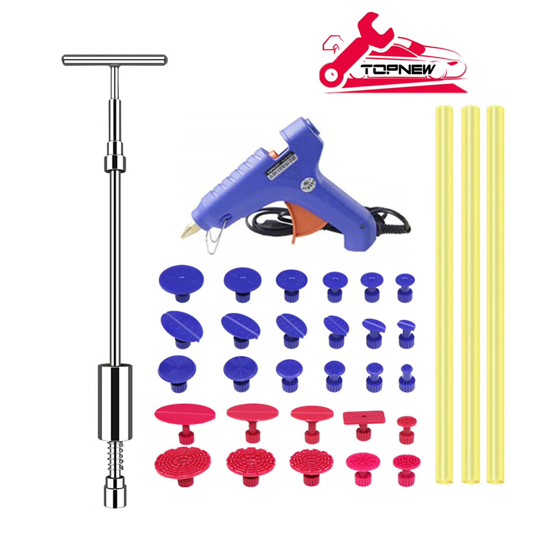 

Paintless Dent Repair Kit Dent Puller Tools Slide Glue Gun for Car Hail Damage Dent & Ding Remover