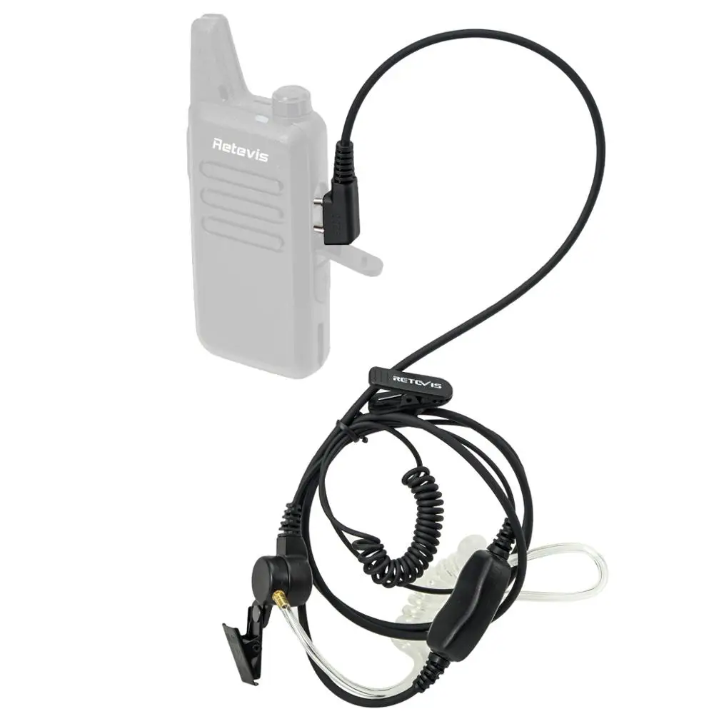 Retevis 10pcs 2Pin Walkie Talkie Earphones Acoustic Tube Headset With PTT MIC For Kenwood Puxing Retevis Baofeng UV5R UV82 UV9R