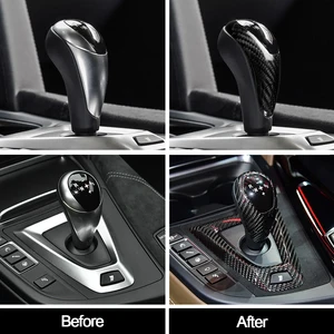 Image 1 - High Quality Carbon Fiber Gear Shift Knob Cover Hand Brake Cover Sleeve Car Interior Protect Cover For BMW M3 F80 M4 F82