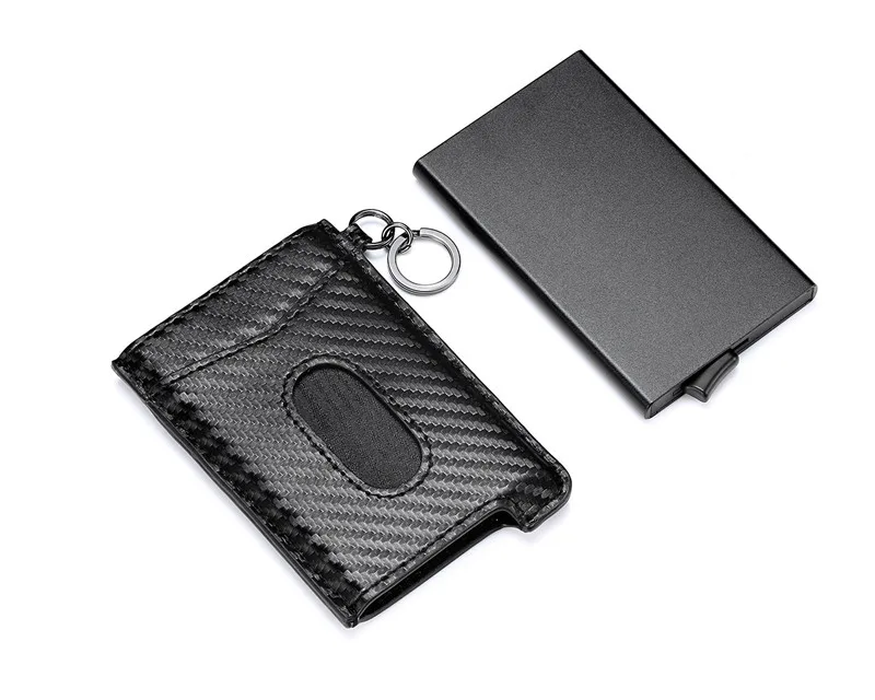 Bisi Goro RFID Блокировка кредитный держатель для карт Anit-theft кошелек карта для мужчин и женщин автоматический всплывающий Чехол для карт кожаный держатель для ID
