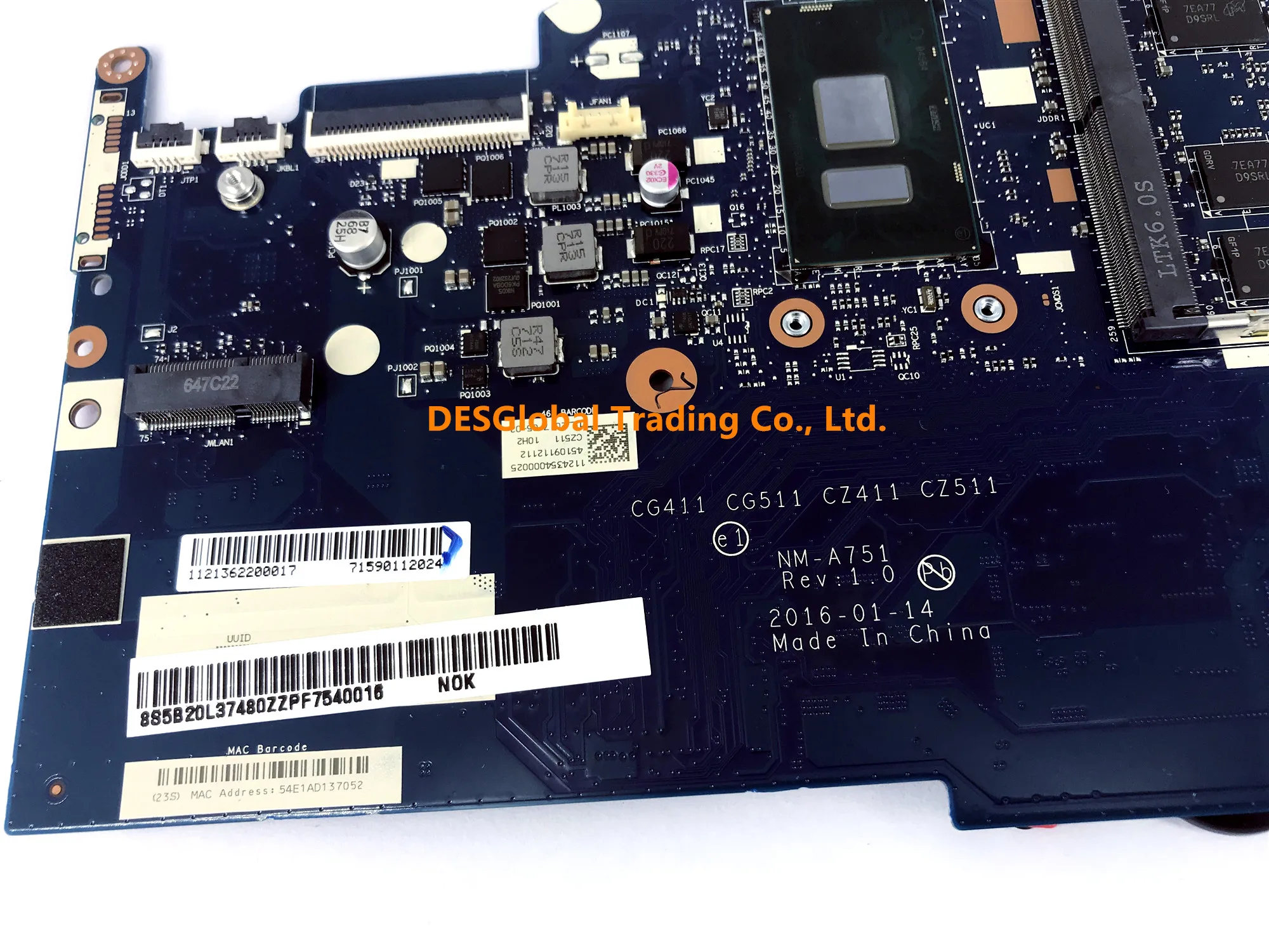 discounted  CG411 CG511 CZ411 CZ511 NM-A751 Mainboard for Lenovo 510-15ISK 310-15ISK Laptop Motherboard I3-6006