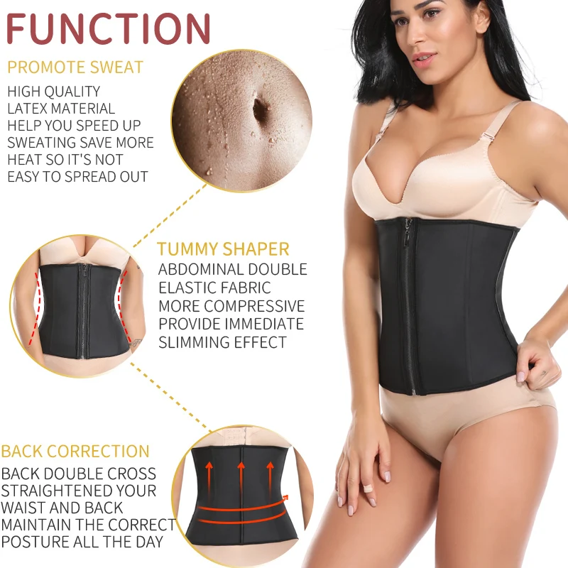 Waist Trainer Women Lingerie Corset Steel Boned Body Shaper Tummy Fat Burner Sli