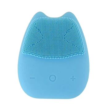 

Electric Silicone Facial Cleansing Brush Rechargeable Sonic Vibration Waterproof Face Cleanser and Massage Deep Cleaning Pore Ex