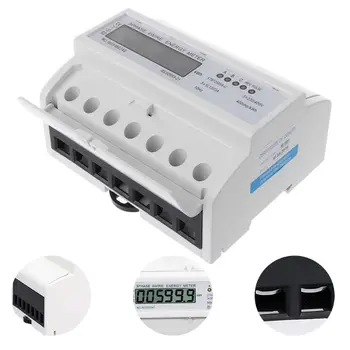 

3 Phase 4 Wire Electric LCD Digital Energy Meter For DIN Rail Power Meter Watt Power Consumption Wattmeter