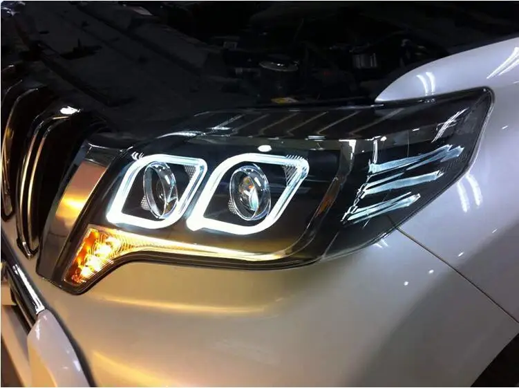 Автомобильный Стильный чехол для Тойота Прадо светодиодный головной светильник s DRL Дневной ходовой светильник Биксеноновые аксессуары