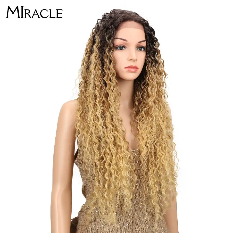 Miracle Heat Resistant Synthetic Wigs For Black Women Kinky Curly