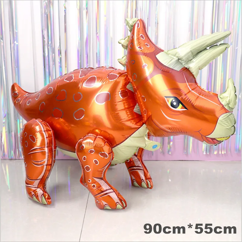 Globos de aluminio grandes de dinosaurio que camina 4D, juguetes de animales para niños, fiesta de cumpleaños, decoración para fiesta de bienvenida de bebé