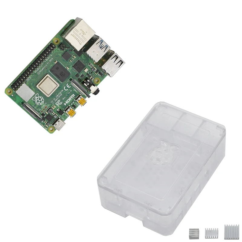 Для Raspberry Pi 4 Модель B 4G ram ABS чехол с серебряными радиаторами Поддержка 2,4/5,0 ГГц wifi Bluetooth 5,0 для RPI 4 DIY Kit