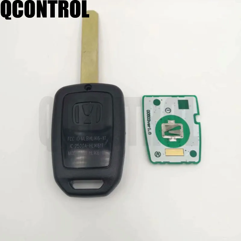 QCONTROL 2 кнопки автомобиля дистанционного брелока для Honda HLIK6-1T Civic ACCORD City Jazz XR-V Vezel HR-V FRV Автомобильный Замок 433 МГц