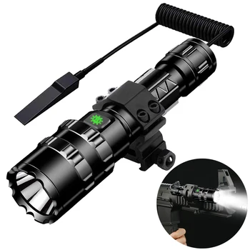Tactical Flashlight 1600 Lumens USB Rechargeable Torch Waterproof Hunting Light with Clip Hunting Shooting Gun Accessories