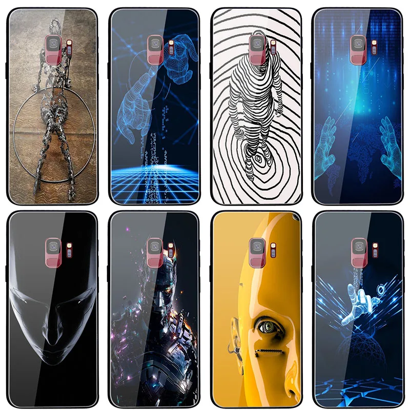 Закаленное стекло мобильный телефон чехлы для Samsung Galaxy Note 9 10 20 S8 S9 S10 S20 J4 рlus Lite Coque
