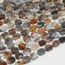 Натуральный Ботсвана Агат неправильные плоские прямоугольные бусины 12x16-13x18mm-с вмятинами и дефектами