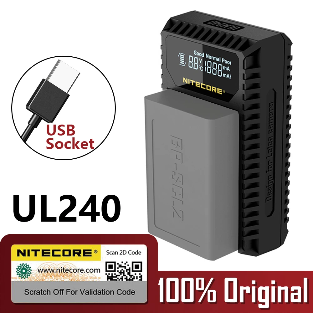 Оригинальное зарядное устройство Nitecore ULM240 USB для Leica BP SCL2 Battery M (тип 262) 246) 240) (тип) P