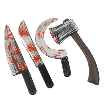 

Halloween Decoration Cleaver Ax Sharp Knife Optional Role-playing Horror Toy Party Stage Plastic Fake Bloody Props Weapon Knife