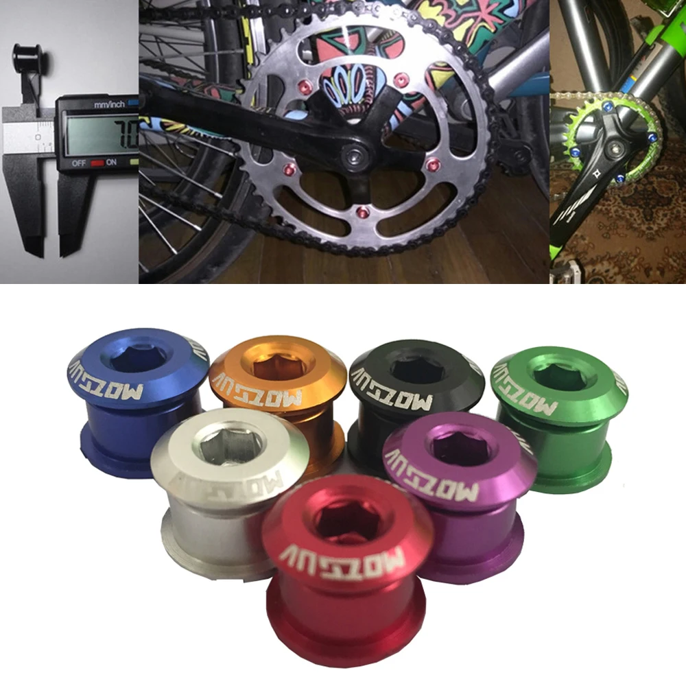 5Pcs MTB Bicycle Chainring Bolt Single Chainwheel Screws Alloy 7075 4.9mm/6.4mm Road Cycling Bike Disc Screws for Crankset Parts