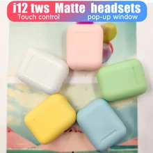 Оригинальные матовые наушники i12 tws 5,0, беспроводные bluetooth наушники, умные сенсорные гарнитуры, спортивные наушники i12tws fone de ouvido