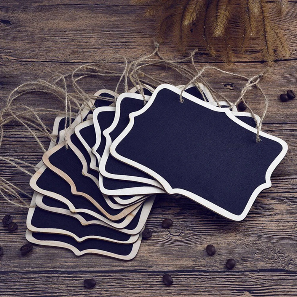 5PCS Rectangle Heart Shaped Hanging Wooden Blackboard Chalkboard Wordpad Message Board Office School Supplies