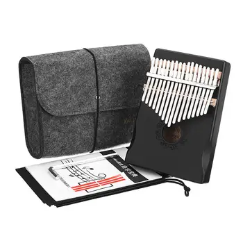 

17 Keys Pine Wood Kalimbas Mbira Thumb Piano Set Musical Instrument With Sticker