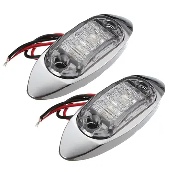 

2pcs 12V LED Side Marker Light Signal Clearance Light Waterproof Universal For Trailer Truck Boat Roof Light