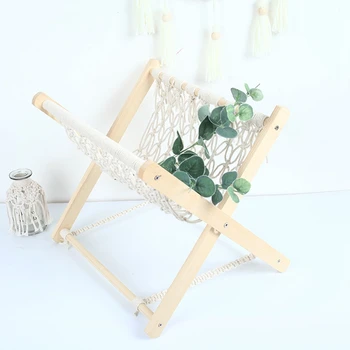 

Nordic Cotton Rope Woven Storage Rack Folding azine Rack Creative Desktop Book Rack Floor Shelf Photo Props