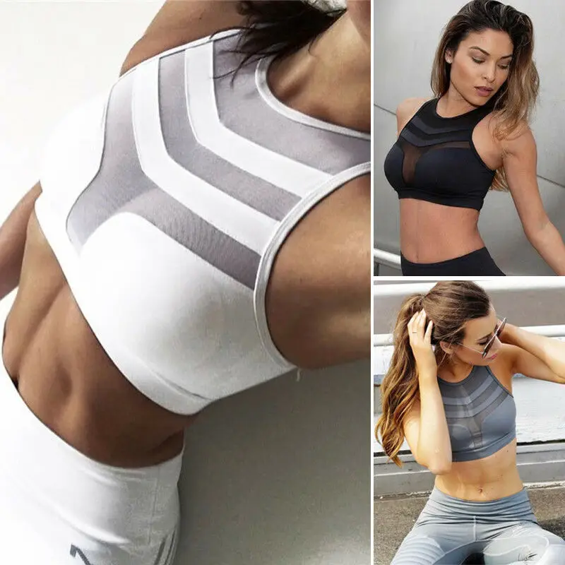 Women Sexy Sport Casual Sleeveless Hollow Out Backless Fitness Jogging Stretch Workout Seamless Padded Crop Top Yoga Shirts | Спорт и