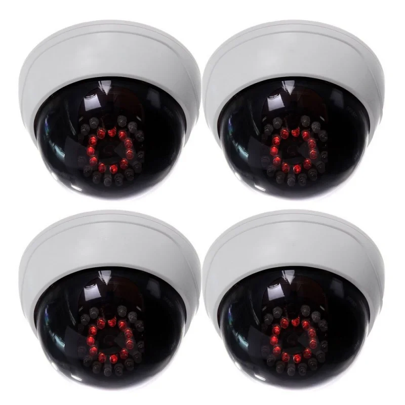 

4 in1 Indoor CCTV Fake Dummy Dome Security Camera with IR LEDs White