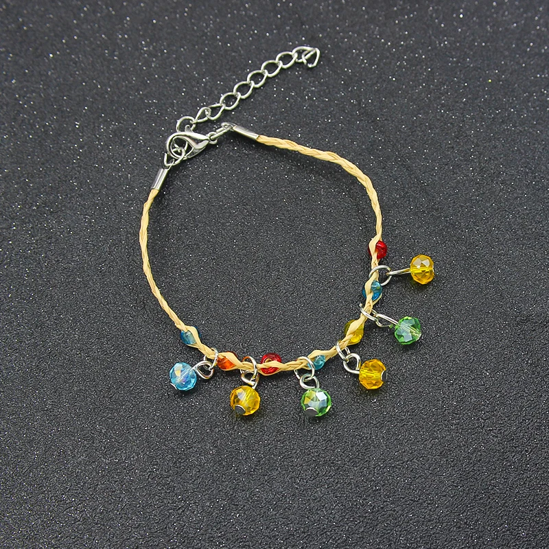 Pulseras de cuentas de Colores acrílicos para mujer, pulsera de cadena de joyería, mano de obra, elegante, simple, diseño bonito - AliExpress Joyería y accesorios