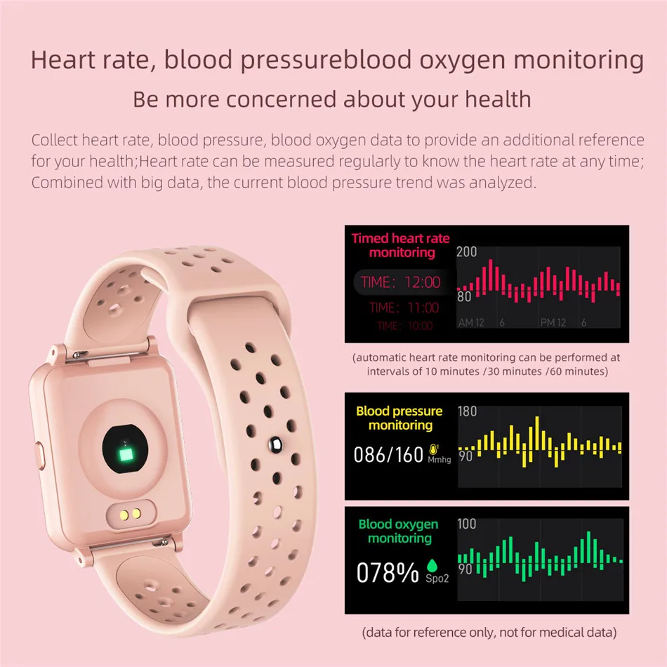 Ottwn Vogue P8 спортивные Смарт-часы для женщин и мужчин монитор сердечного ритма IP67 Водонепроницаемый Полный сенсорный смарт-часы для IOS Android