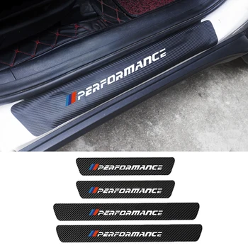 

4pcs Carbon fiber Car Door Sill Scuff Plate Guards Stickers For BMW 1 2 3 4 5 7 8 Series E46 E90 F30 E39 E60 F10 G20 G30 X5 F15