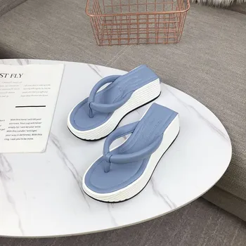 

New arrival 2020 spring and summer high heel platform comfortable flips flips genuine leather women shoes