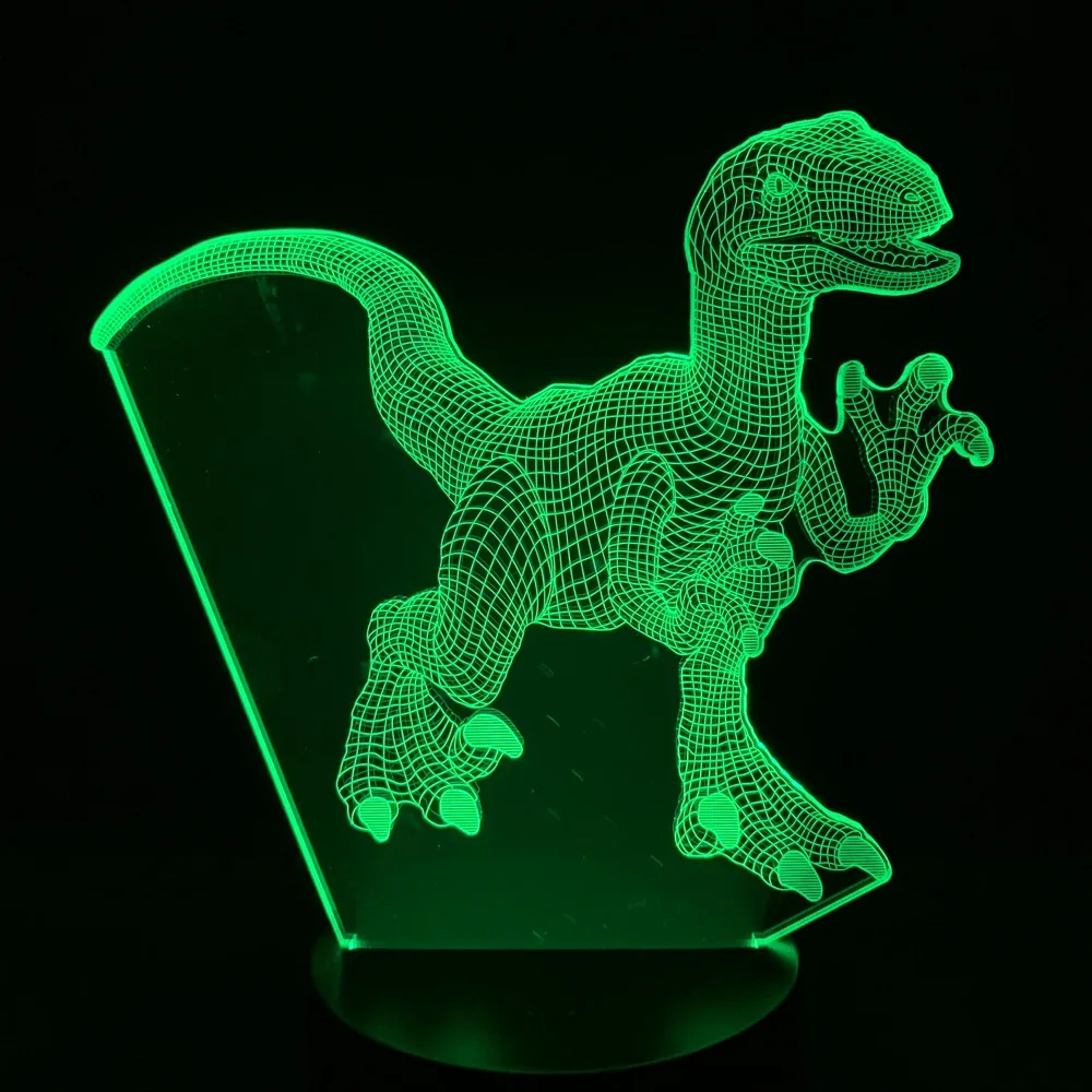 Jurassic Dinosaurier 3D LED 7 Farbe Verfärbung Tischlampe Lampe Decor Geschenk