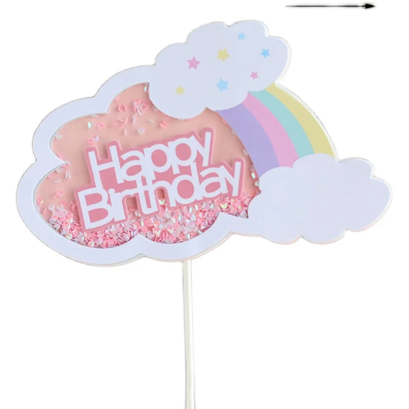 Cake Topper Cupcake Toppers Party Decorations Birthday Party Supplies 1 2 3 4 Cake Topper Glitter Rainbow For Dessert Table Home Decoration