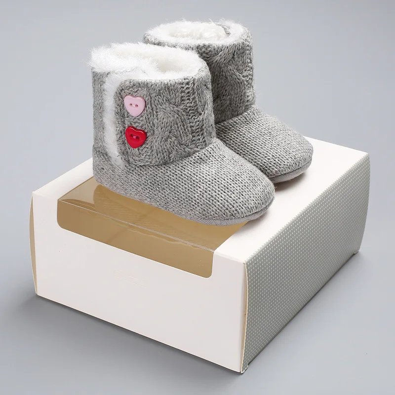Winter Newborn Snow Boots Infant Baby Girls Boys Boot Crochet Knit Woolen Soft Bottom Unisex Warm Shoe Cute Toddler Shoes
