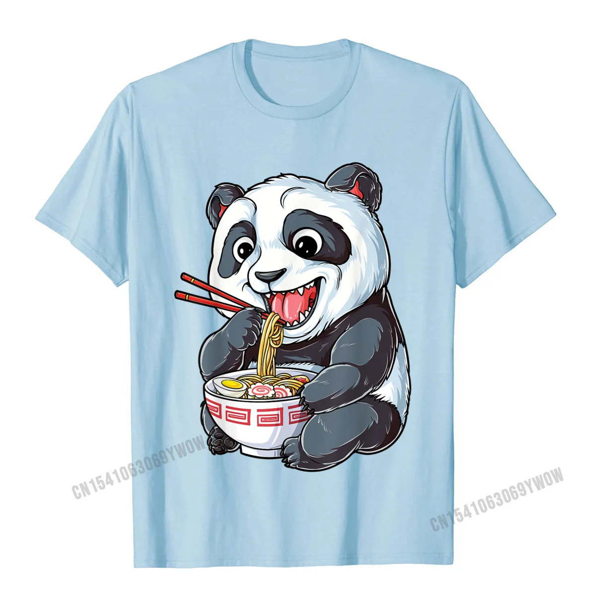 2021 Newest Mens Tops Shirt Casual Slim Fit Top T-shirts 100% Cotton Short Sleeve Hip hop Tee Shirts O-Neck Free Shipping Panda Eating Ramen Kawaii Giant Japanese Noodle Gifts Girls T-Shirt__860 light