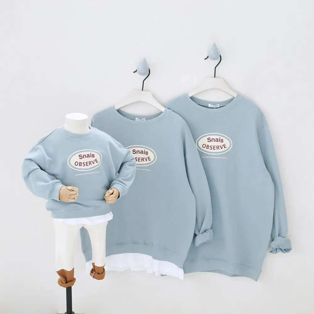Baby Mother Dad Parent-Child Tees Clothing Fake-2pcs Family Matching T-Shirts Outfits Casual Sweatshirts of Three Suit | Мать и ребенок