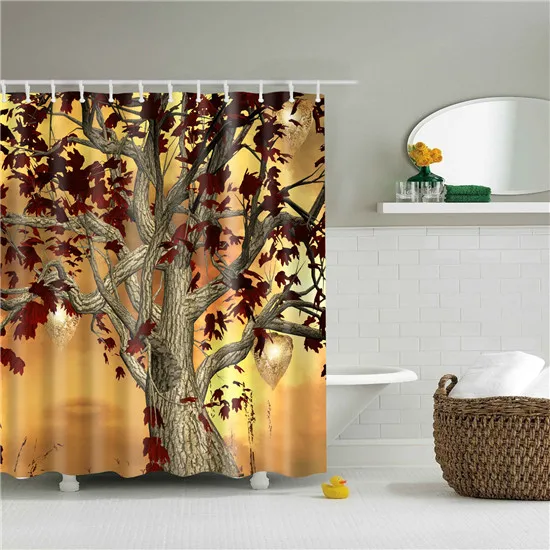 Декоративные абстрактные деревья занавески для душа ткань водонепроницаемый красочный полиэстер печать для ванной окно занавески для ванной Декор - Цвет: 7